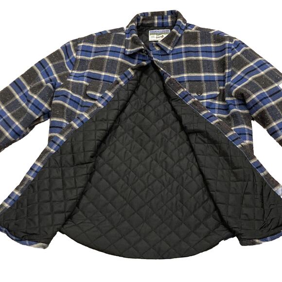Mens Shirt Jacket L Flannel Plaid lined Work Outdoors Streetwear Fall Layering - Picture 2 of 8